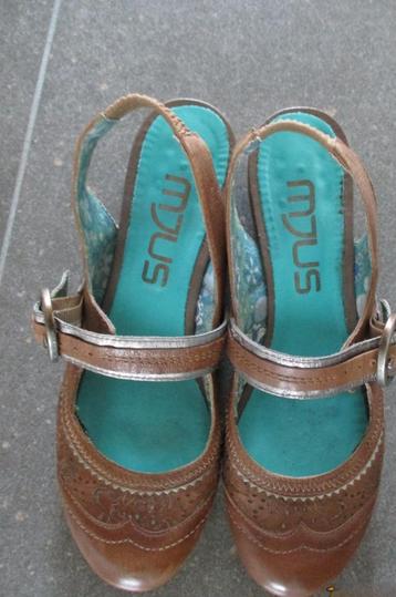 LederenZomerschoenen met hakje, Mjus, maat 39,perfecte staa, Bruin, Zo goed als nieuw, Sandalen of Muiltjes, Ophalen of Verzenden