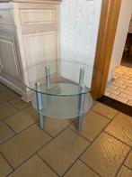 Bijzettafel, Huis en Inrichting, Tafels | Bijzettafels, Ophalen, Zo goed als nieuw, Glas