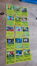 15 groene pokemon kaarten goede staat, Ophalen of Verzenden, Zo goed als nieuw, Meerdere kaarten, Foil