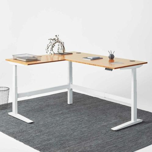 Bureau assis-debout Jarvis Fully en bambou, Huis en Inrichting, Bureaus, Zo goed als nieuw, Stabureau, Elektrisch, In hoogte verstelbaar
