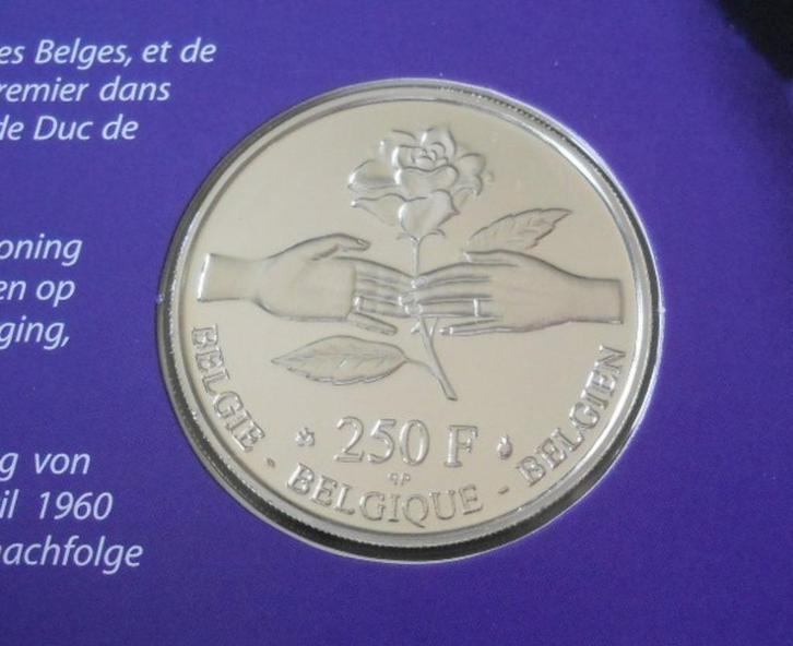 250 francs belges 1999 Mariage Philippe et Mathilde QP, Verzamelen, Koningshuis en Royalty, Ophalen of Verzenden