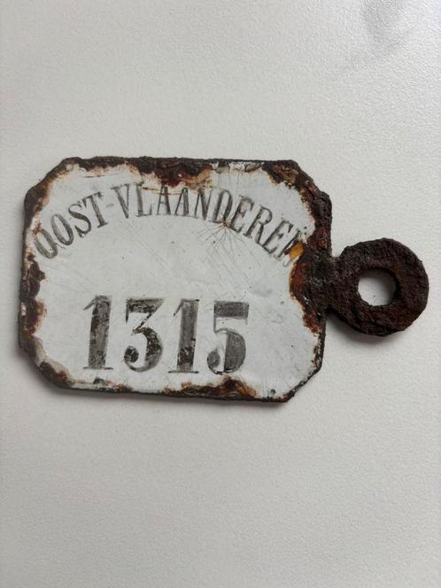 Fietsplaat 1897 Oost Vlaanderen plaque velo taksplaat, Antiek en Kunst, Antiek | Email, Ophalen of Verzenden