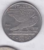 Italiaanse munteenheid: 50 centesimi 1941 magnetisch, Ophalen of Verzenden, Italië, Losse munt