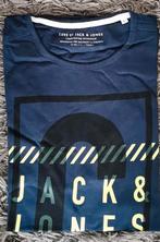 Donkerblauw T-shirt van Jack & Jones. Maat: L, Ophalen of Verzenden, Zo goed als nieuw, Maat 52/54 (L)