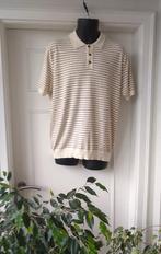 Zara retro vibe polo beige met bruin streepje, mt XL/44, Kleding | Heren, Polo's, Zara, Beige, Maat 56/58 (XL), Ophalen of Verzenden