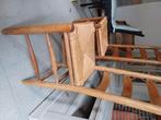 6 eikenhouten stoelen, stro zetsel., Vijf, Zes of meer stoelen, Gebruikt, Bruin, Hout