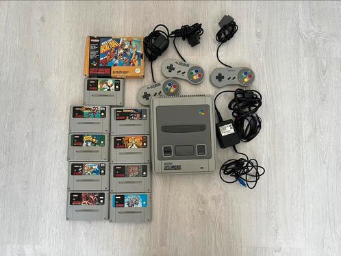 Super Nintendo PAL-versie met 10 games, Games en Spelcomputers, Spelcomputers | Nintendo Super NES, Zo goed als nieuw, Met 3 controllers of meer