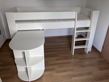 Halfhoogslaper met bureau - 90x200cm - wit - Oliver Kids beschikbaar voor biedingen