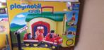 playmobil 1.2.3 trein + station, Kinderen en Baby's, Speelgoed | Playmobil, Complete set, Zo goed als nieuw, Ophalen