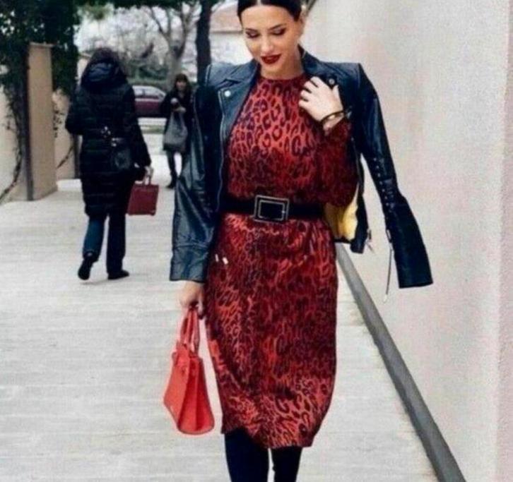 Zara gevlekte rode jurk dierenprint luipaard print Nieuw XL, Kleding | Dames, Jurken, Nieuw, Maat 46/48 (XL) of groter, Rood, Knielengte