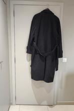 Lange Herenmantel wol cashmir zwart, Ophalen, Zo goed als nieuw, Maat 52/54 (L), Zwart