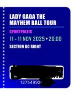 4 tickets Lady Gaga Sportpaleis 11/11/25 - section CC Right, Tickets en Kaartjes, Concerten | Pop, Drie personen of meer, November