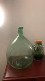 Dame Jeanne - grote groene glazen fles, Huis en Inrichting, Woonaccessoires | Vazen, Ophalen, Gebruikt, Glas, Minder dan 50 cm