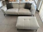 Canapé 3 places + pouf + 2 coussins, Maison & Meubles, Enlèvement, Utilisé