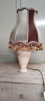 Antiek zware lamp lampadaire marmeren voet vintage tafellamp, Ophalen of Verzenden