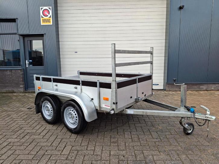 Ongeremde dubbelas aanhangwagen met aluminium borden, Autos : Divers, Remorques, Comme neuf, Enlèvement