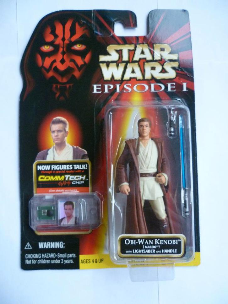 STARWARS EPISODE 1"OBI WAN KENOBI"MET COMMTECH CHIP UIT 1999, Verzamelen, Star Wars, Gebruikt, Actiefiguurtje, Ophalen of Verzenden