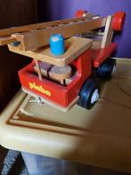 Vintage Plaho brandweerwagen hout, Ophalen of Verzenden