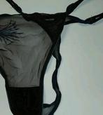 Zwarte kanten string maat M, Kleding | Dames, Ondergoed en Lingerie, Ophalen of Verzenden