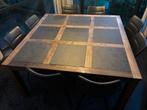 Eettafel massief hout, Huis en Inrichting, Tafels | Eettafels, Gebruikt, 150 tot 200 cm, Vierkant, Vijf personen of meer