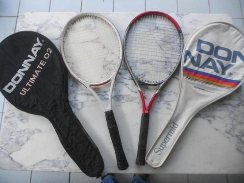 Donnay tennisrackets (2) + (2 grote hoezen). M, Sport en Fitness, Tennis, Racket, Ophalen of Verzenden