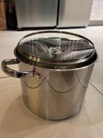 Poêle de cuisson en inox - Haute avec couvercle Ø24 cm 8 L, Inox, Comme neuf, Enlèvement, Plaque céramique