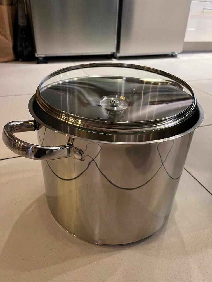 Poêle de cuisson en inox - Haute avec couvercle Ø24 cm 10 L, Maison & Meubles, Cuisine | Casseroles & Poêles, Comme neuf, Casserole ou Cocotte-minute