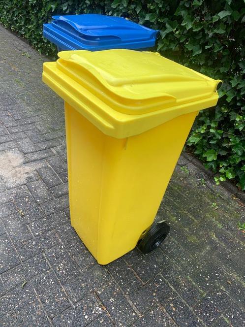 Gekleurde container 2 wielen 120 liter, Doe-het-zelf en Bouw, Containers, Ophalen