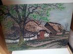 Houtskool tekening gecombineerd met verf., Ophalen