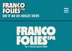 DEAL! 2 tickets zaterdag Francofolies Spa festival 19/7/25, Tickets en Kaartjes, Twee personen