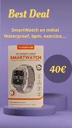 SmartWatch en métal ou silicone. Waterproof, rythme cardiaqu, Neuf, Étanche, Gris, Xssive