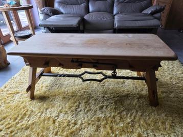 Table de salon en chêne massif, 100 à 150 cm, Moins de 50 cm, Enlèvement, Utilisé