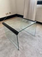 Glazen bijzet tafel, Huis en Inrichting, Tafels | Salontafels, Ophalen, Gebruikt, 50 tot 100 cm, Vierkant