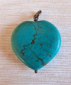 Turquoise grote hartvormige hanger 135 ct - 5x4cm - 27 gram, Zo goed als nieuw, Verzenden