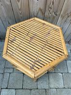 Bamboe bijzettafel diameter 50 hoogte 43, Jardin & Terrasse, Terrasses, Enlèvement, Comme neuf, Bambou