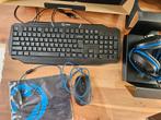 Gaming set 4-in-1, keyboard, headset, mouse, mouse pad, Computers en Software, Gaming toetsenbord, Nedis, Ophalen of Verzenden
