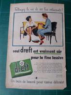 Dreft lessive - publicité papier - 1958, Ophalen of Verzenden, Gebruikt, Overige typen