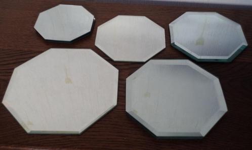 Spiegel onderzetters / onderleggers, achthoek, Huis en Inrichting, Woonaccessoires | Onderzetters, Gebruikt, Ophalen