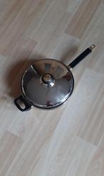 Pan met steel inox / RVS, Inox, Keramische plaat, Nieuw, Ophalen of Verzenden