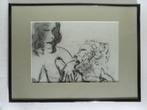 Houtskooltekening / Beauty and the beast, Antiek en Kunst, Ophalen of Verzenden