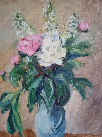 Groot bloemenstilleven M.VAN DEN BEMPT   60x40 beschikbaar voor biedingen