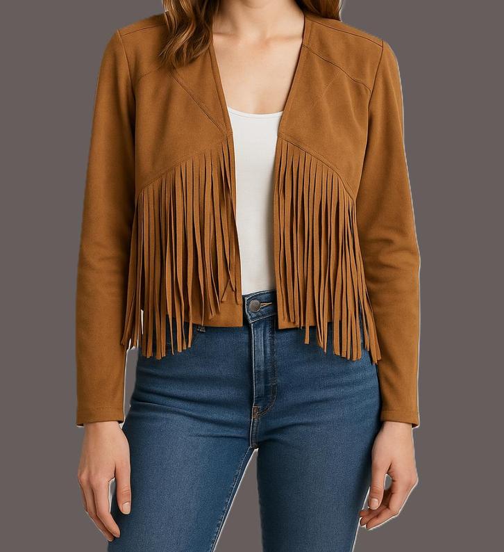 Veste effet daim à franges Joseph Ribkoff taille 38/40, Vêtements | Femmes, Vestes & Costumes, Porté, Manteau, Taille 38/40 (M)