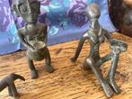 Bronze duo byzondere afrikaanse beeldjes 10 tot 12 cm, Ophalen of Verzenden