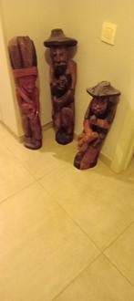 3 ebben houten beelden, Antiek en Kunst, Ophalen