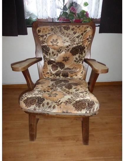 Set van 2 vintage + moderne fauteuils, Huis en Inrichting, Zetels | Complete zithoeken, Gebruikt, Hout