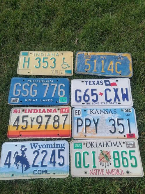 Oude stalen nummerplaten van de USA (origineel en gebruikt, Hobby en Vrije tijd, Overige Hobby en Vrije tijd, Gebruikt, Ophalen of Verzenden
