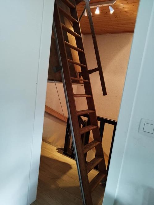Houten zoldertrap met leuning en luik, Doe-het-zelf en Bouw, Ladders en Trappen, Trap, 2 tot 4 meter, Ophalen