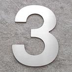 RVS Huisnummer simpel plakken? Type Bold 75mm - no 3, Ophalen of Verzenden, Nieuw, Buitendeur