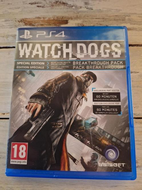 PS4 Watch Dogs spel, Games en Spelcomputers, Games | Sony PlayStation 4, Zo goed als nieuw, Avontuur en Actie, 1 speler, Vanaf 18 jaar