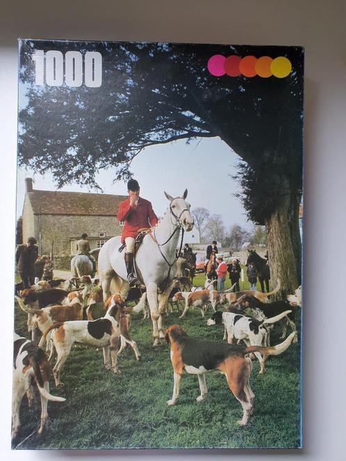 puzzel 1000 st JACHT (paard + honden) - Volledig, Hobby en Vrije tijd, Denksport en Puzzels, Legpuzzel, 500 t/m 1500 stukjes, Ophalen of Verzenden
